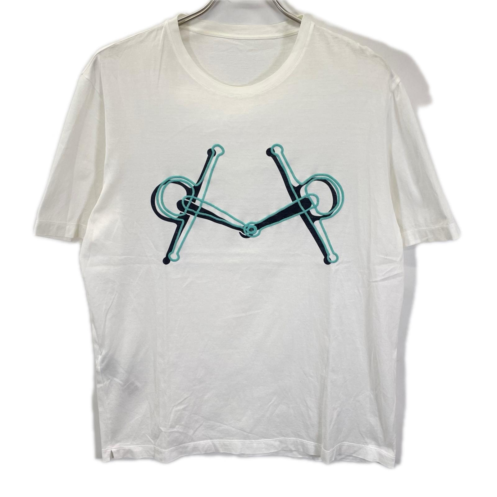 エルメス 91-5750 ホワイト コットン MORS Tシャツ 表記なし