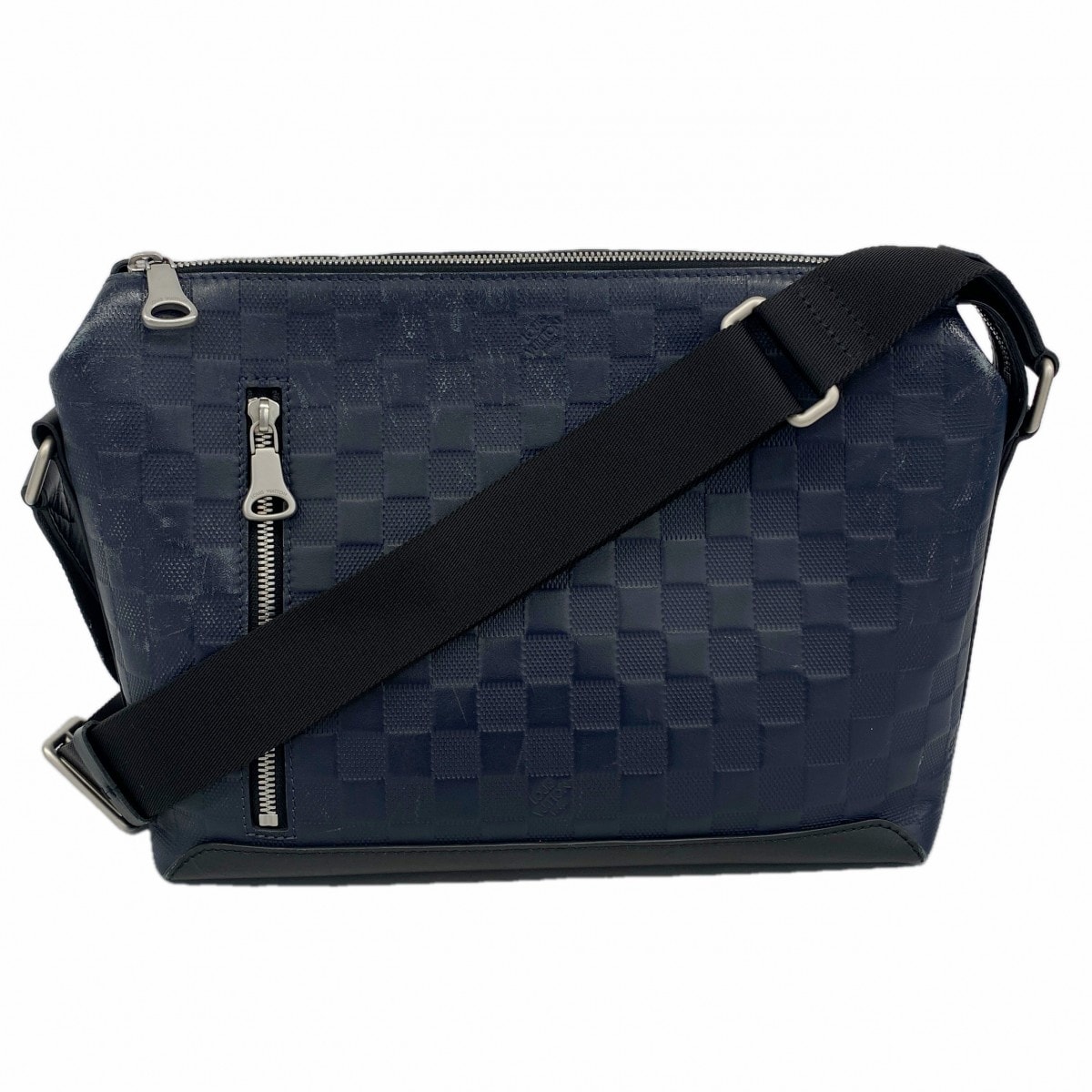 【6dd4037】ルイヴィトン ショルダーバッグ ダミエ・アンフィニ ディスカバリーメッセンジャーPM N42416 ネイビー【中古】メンズ