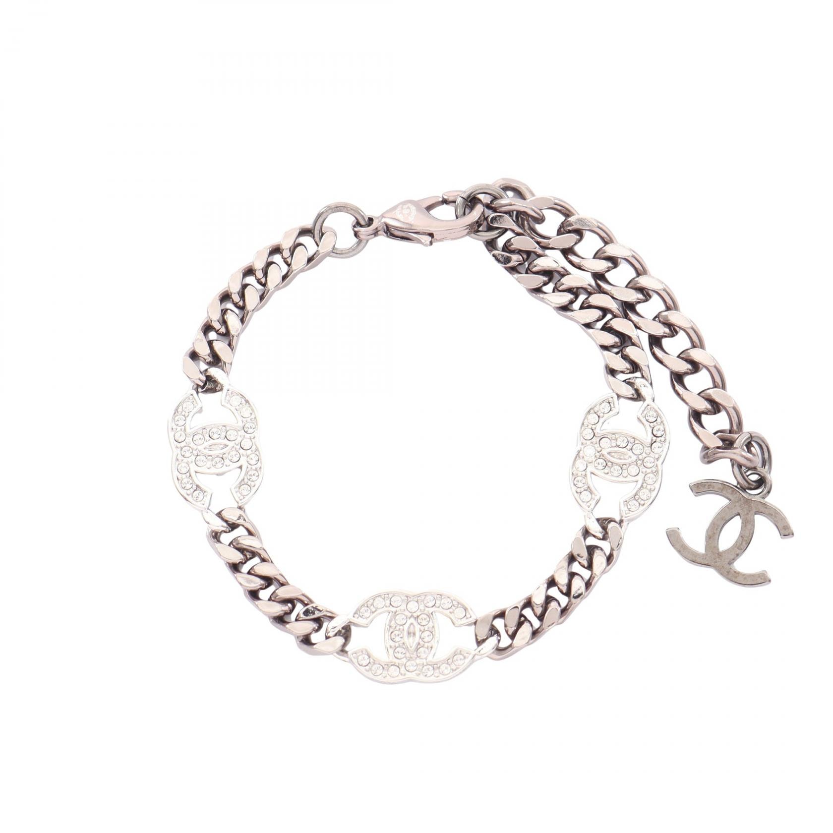 シャネル CHANEL B21A ココマーク ブレスレット アクセサリー メタル / ラインストーン レディース シルバー系 / クリア系 【中古】