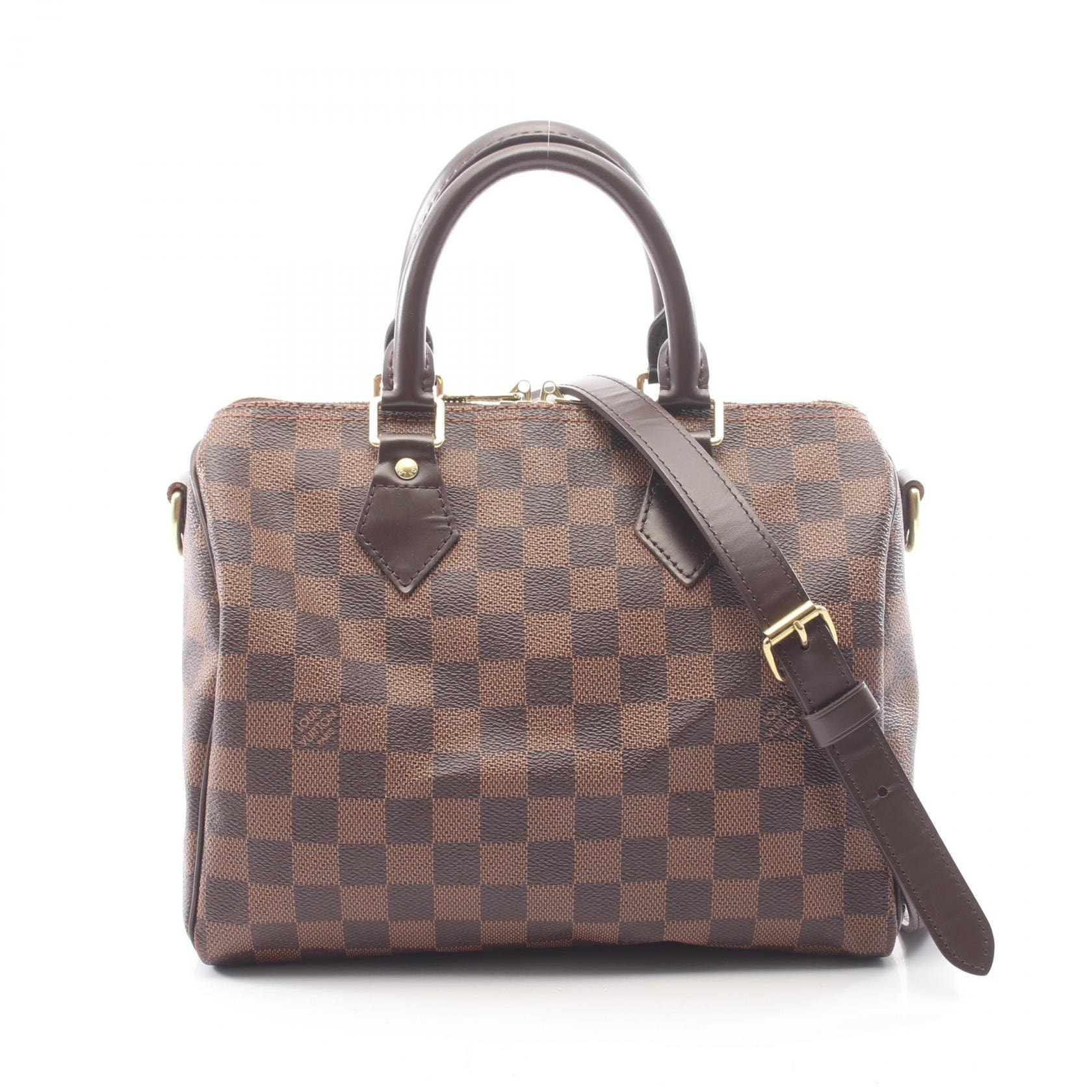 ルイ・ヴィトン LOUIS VUITTON スピーディ バンドリエール 25 2WAY ハンドバッグ バッグ PVCコーティングキャンバス レザー ダミエ エベヌ レディース ブラウン系 N41181 【中古】