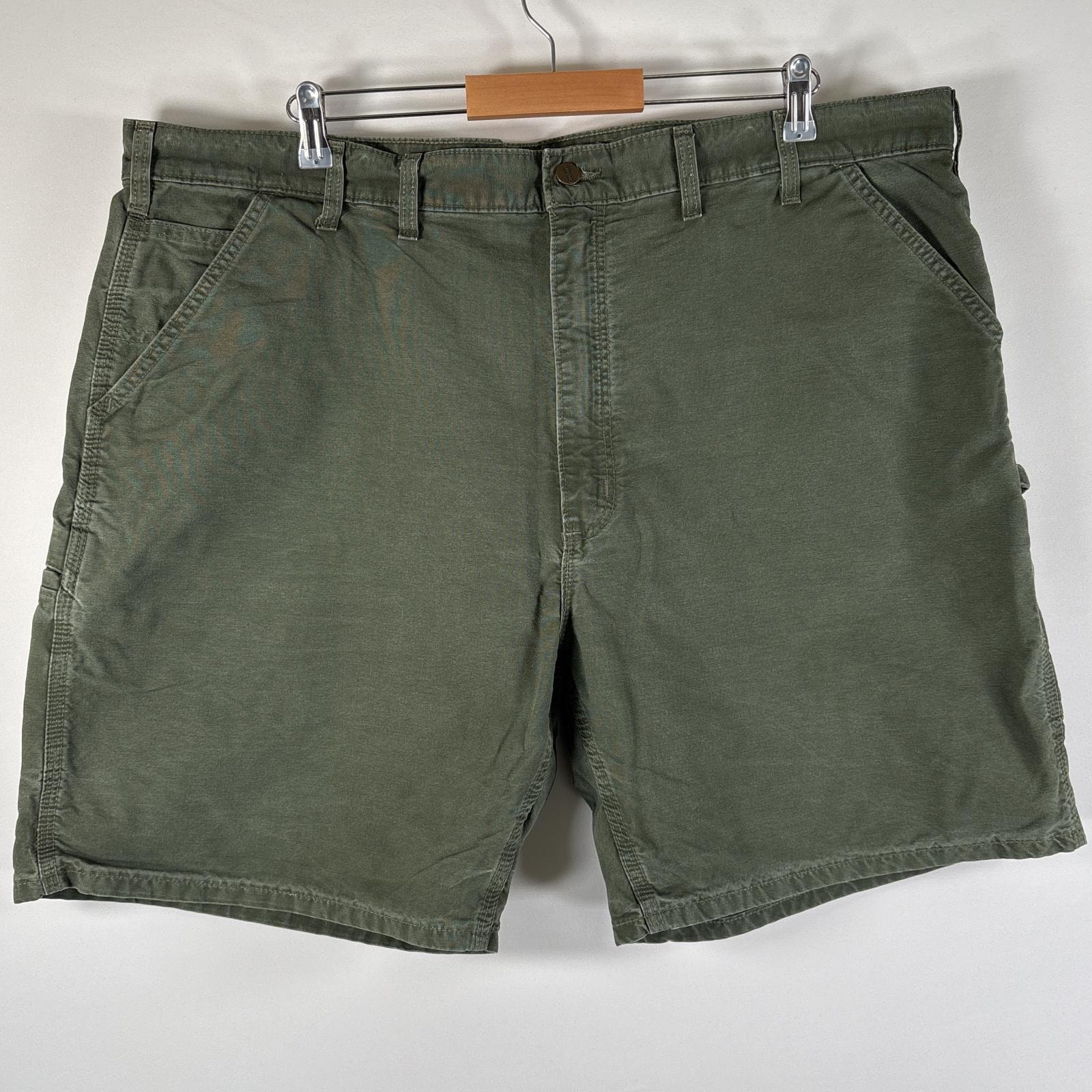 古着 カーハート Carhartt ダック ショートパンツ 大きいサイズ ワークショーツ ワンポイント ペインター w44  カーキ系 メンズ