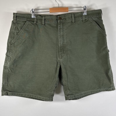 古着 カーハート Carhartt ダック ショートパンツ 大きいサイズ ワークショーツ ワンポイント ペインター w44 カーキ系 メンズ
