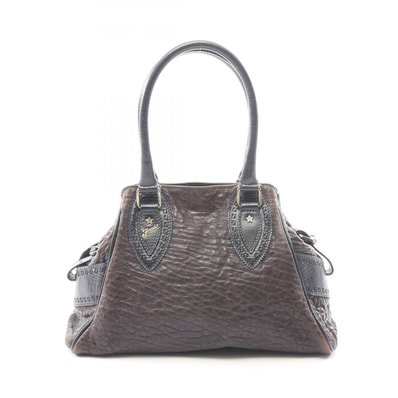 フェンディ FENDI エトニコ ハンドバッグ バッグ レザー レディース ブラウン系 / ネイビー系 【中古】