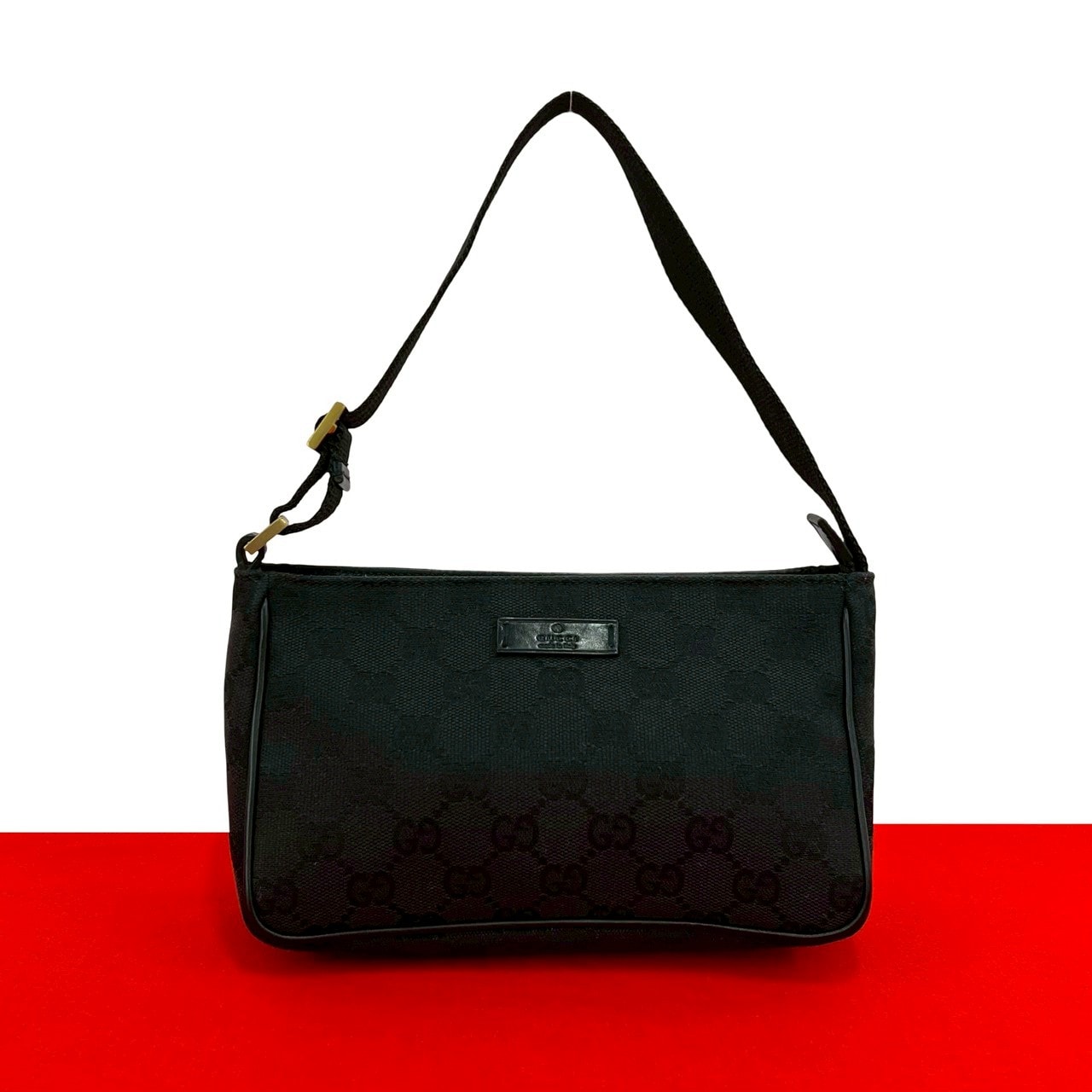 GUCCI グッチ GGキャンバス レザー ハンドバッグ ブラック
20005