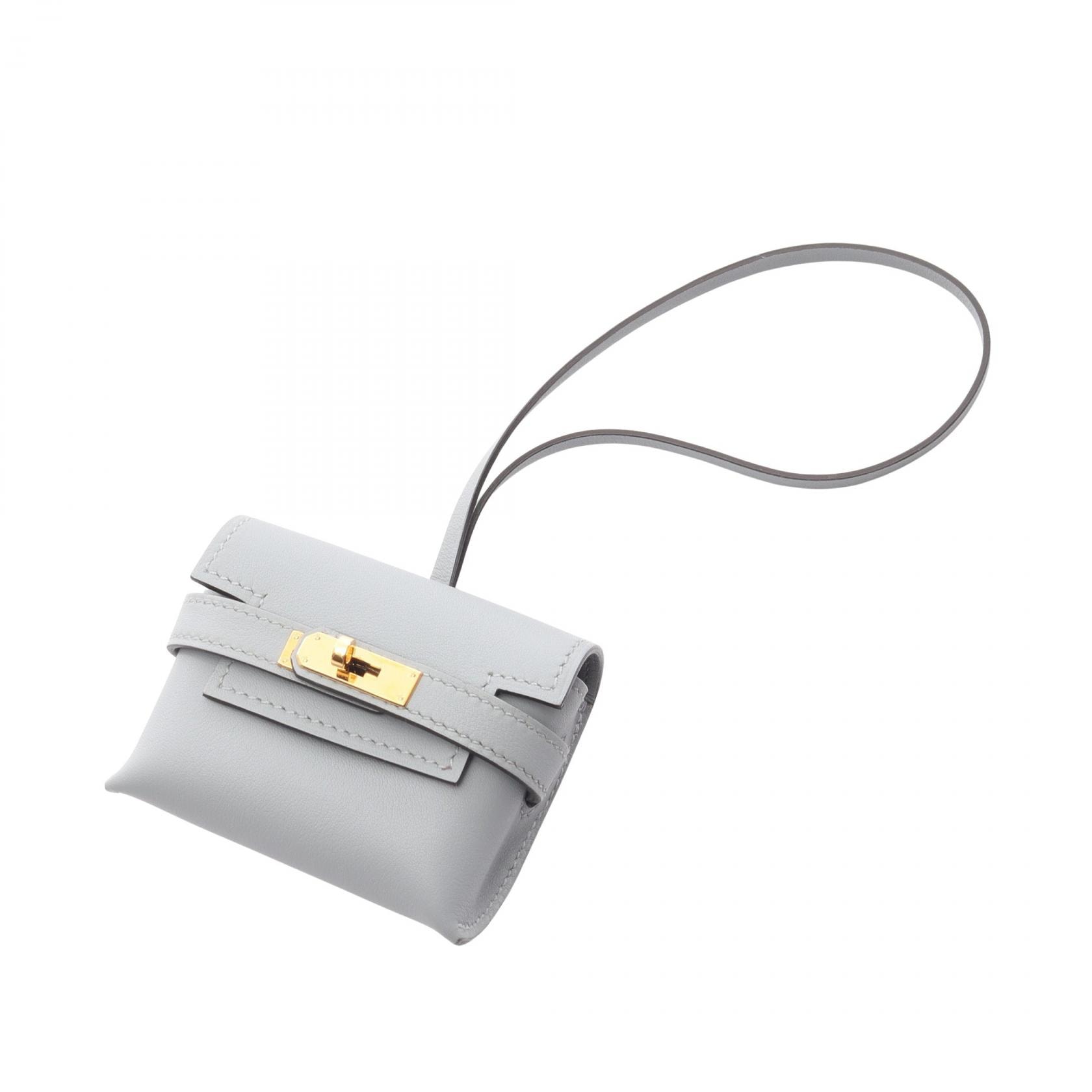 エルメス HERMES ケリーフェスティバル チャーム アクセサリー レザー ヴォースイフト ヴォースイフト ブルーグラシエ K刻印(2025年製造) レディース グレー系 【中古】