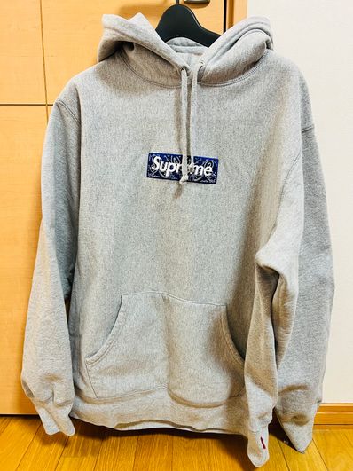 Supreme Bandana Box Logo Hooded Sweatshirt "Grey"