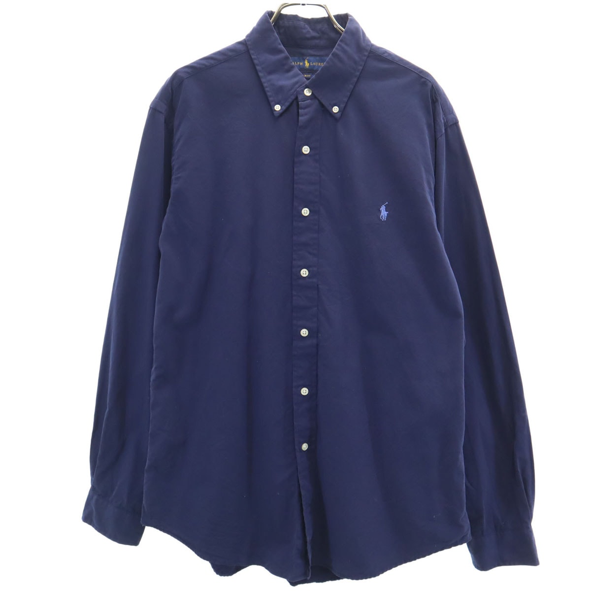 RALPH LAUREN ラルフローレン 長袖 ボタンダウンシャツ LG ネイビー系 SLIM FIT