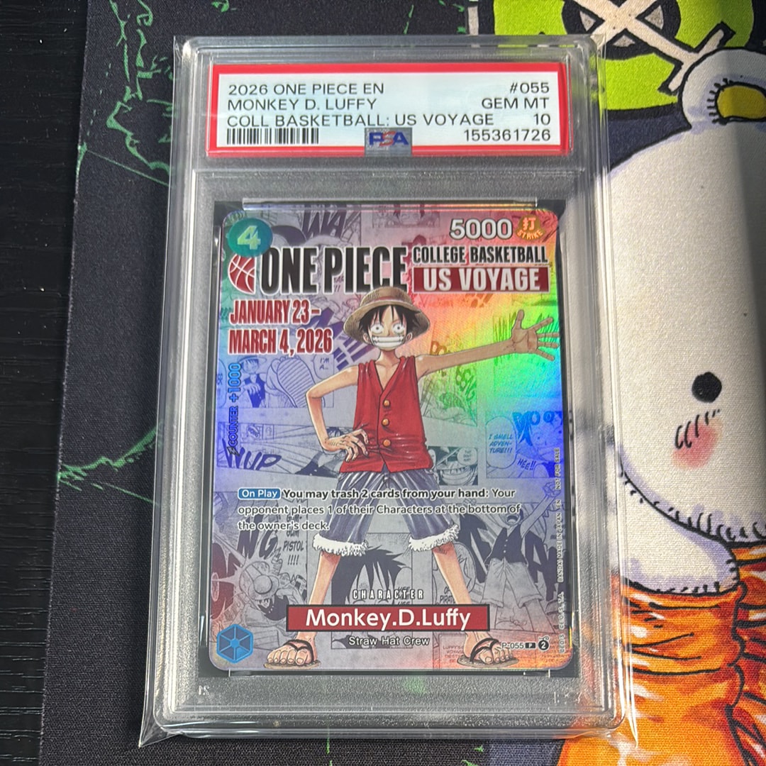モンキー・D・ルフィ:P (開封済) [P-055]【英語版】(プロモーションカード「ワンピース カレッジ バスケットボール:USボヤージュ」)