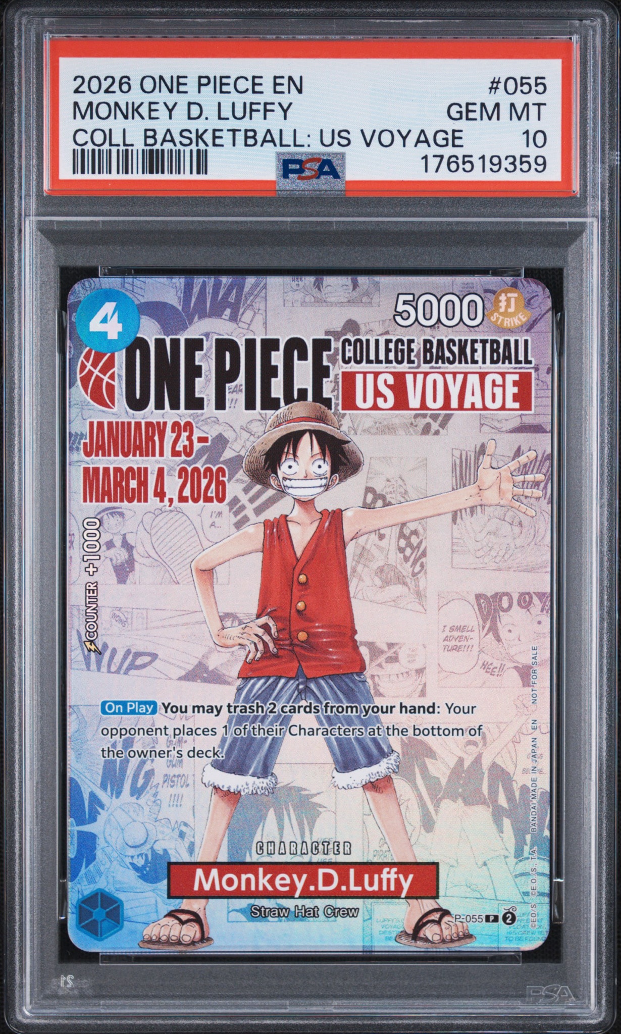 PSA10】モンキー・D・ルフィ：P (開封済) [P-055]【英語版