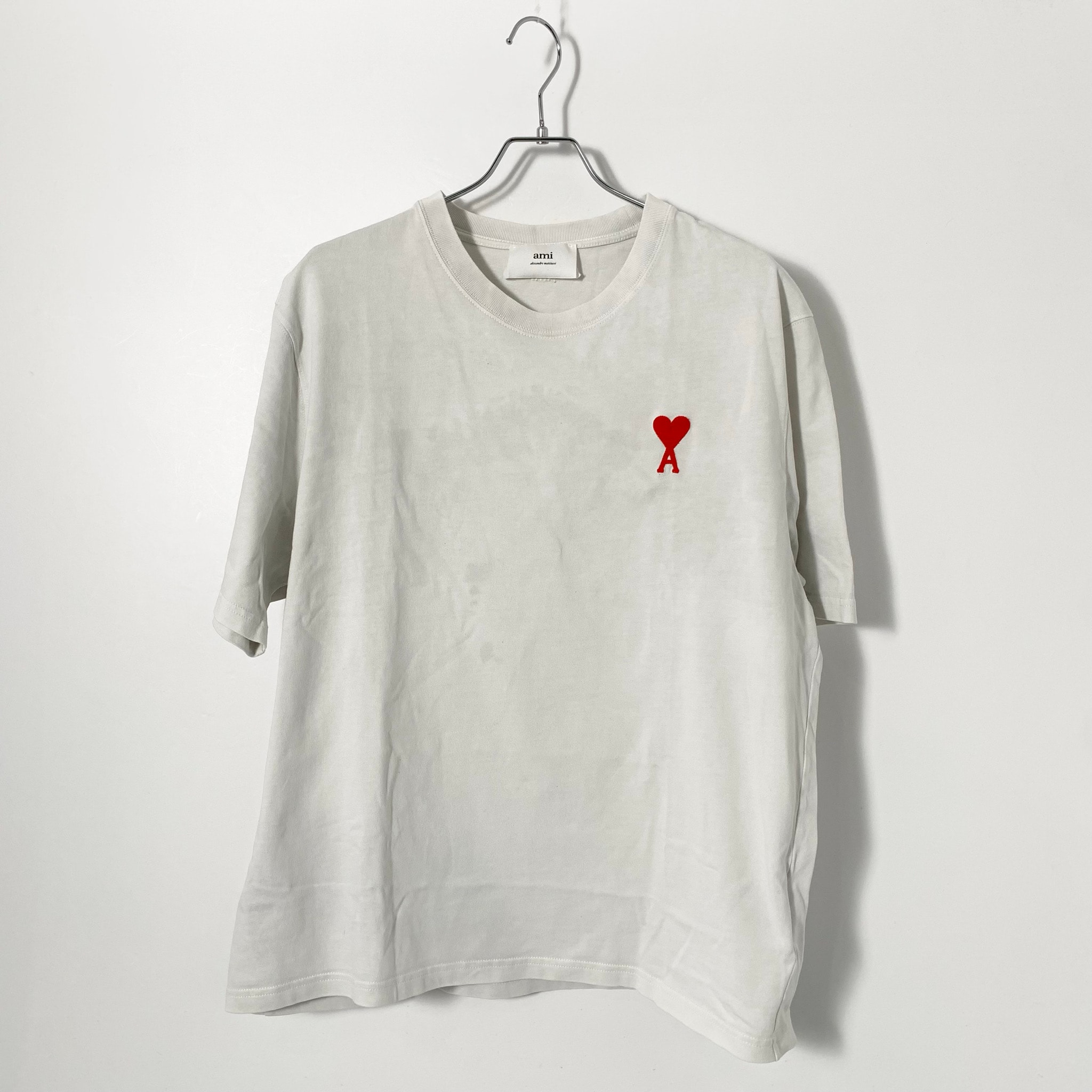AMI PARIS heart logo embroidery short sleeve T-shirt "White"
