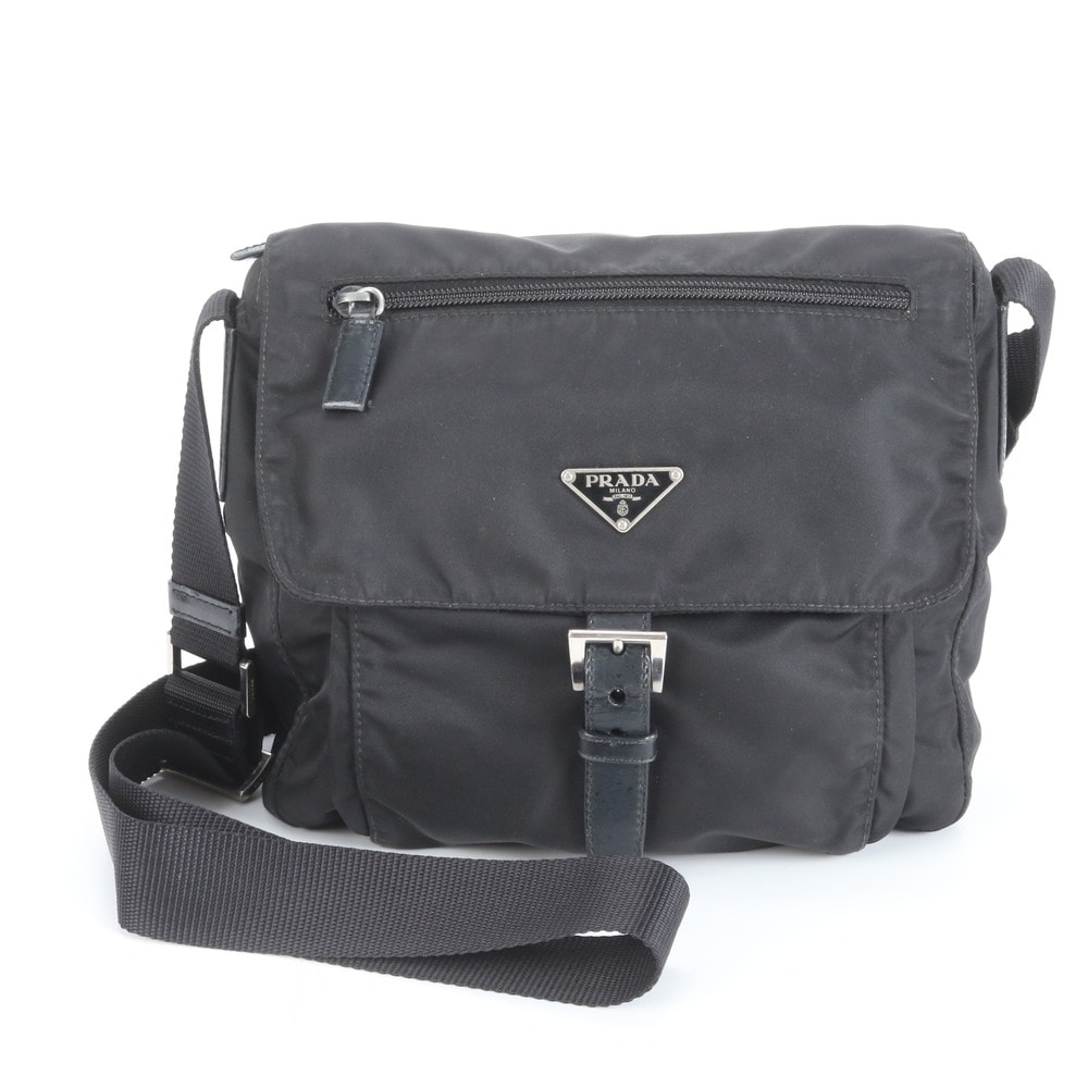 ■美品 プラダ テスート ナイロントライアングルロゴショルダーバッグ