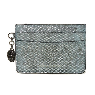 BVLGARI ブルガリ セルペンティ フォーエバー カードホルダー スネークヘッド パスケース 名刺入れ RFID ICチップ 未使用 ロゴ 箔押し メタリックカルング ブルー カードケース 291613