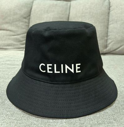 CELINE Bucket Hat in Cotton Embroidery "Ultra Black"