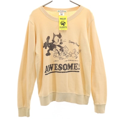 BEAMS HEART ビームスハート 長袖 スウェット トレーナー F ベージュ
