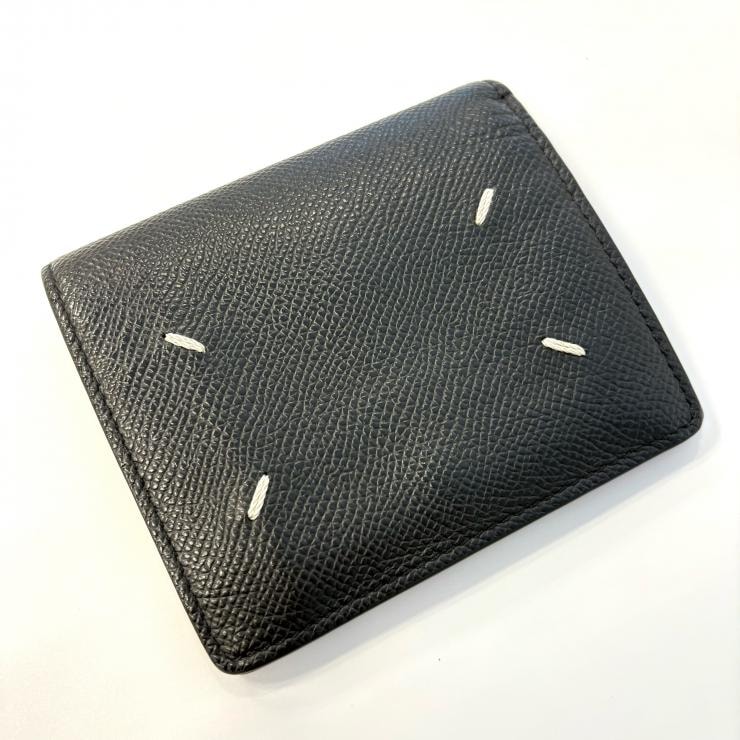 MARTIN MARGIELA ステッチ 二つ折り財布 ブラック 鑑定済み 正規品 マルタンマルジェラ
