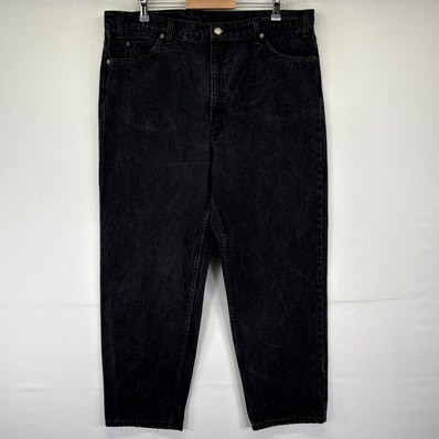 古着 90's/90年代 リーバイス Levi's デニムパンツ 550 テーパード オレンジタブ ジーンズ ジーパン 長ズボン 大きいサイズ w42 L30 ブラック メンズ