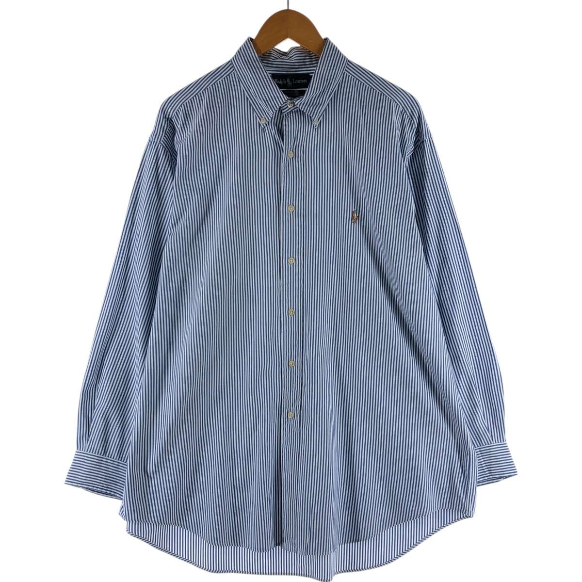 古着 ラルフローレン YARMOUTH 長袖 ボタンダウンストライプシャツ メンズXL相当/eaa531010