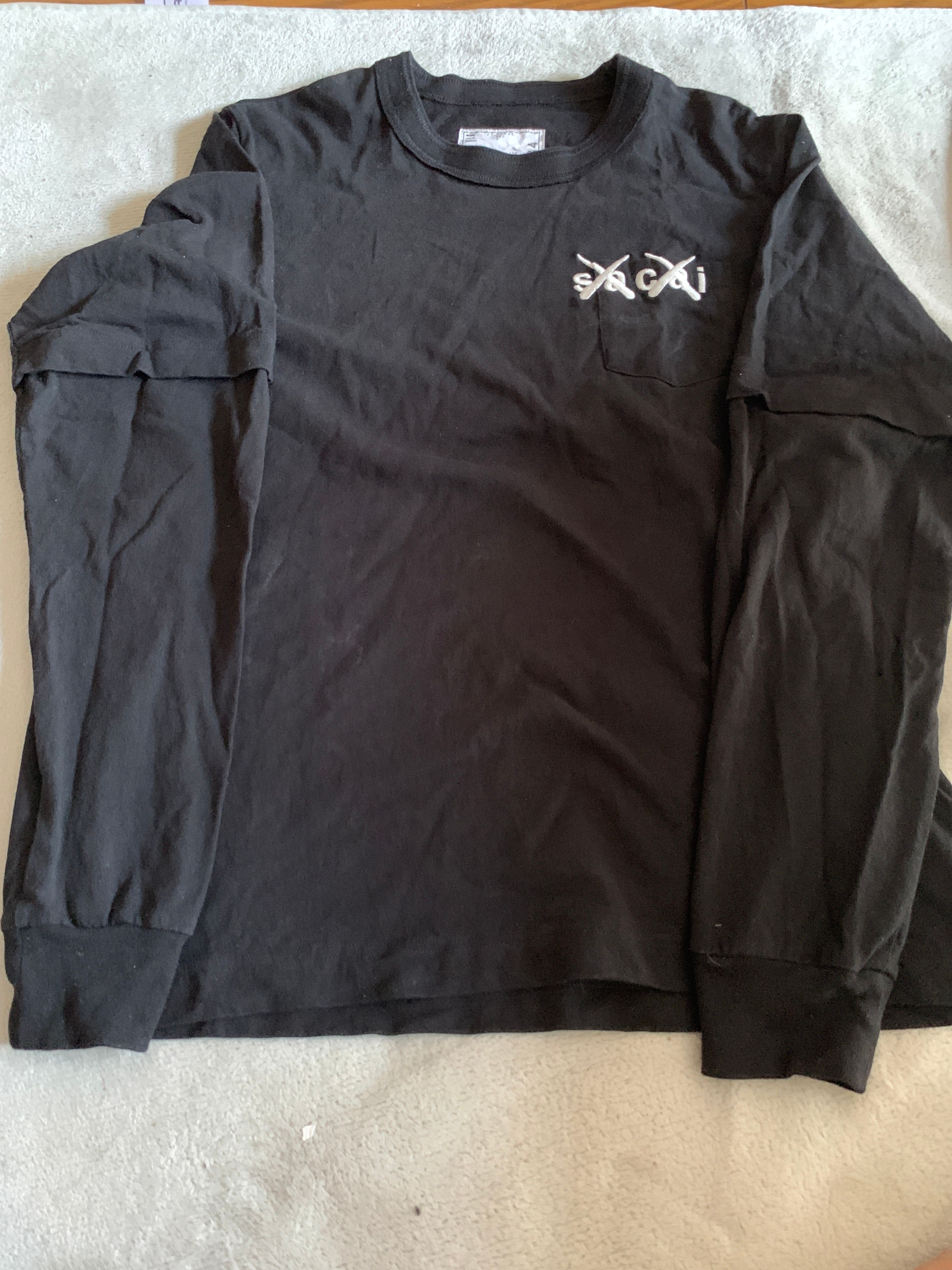 sacai KAWS Embroidery Long Sleeve T-Shirt "Black"