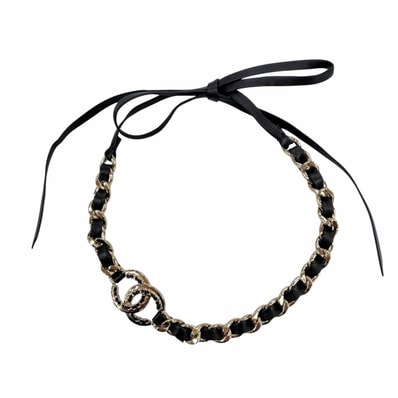 極美品 シャネル ヘアアクセサリー ブラック レディース AB7846 B22P