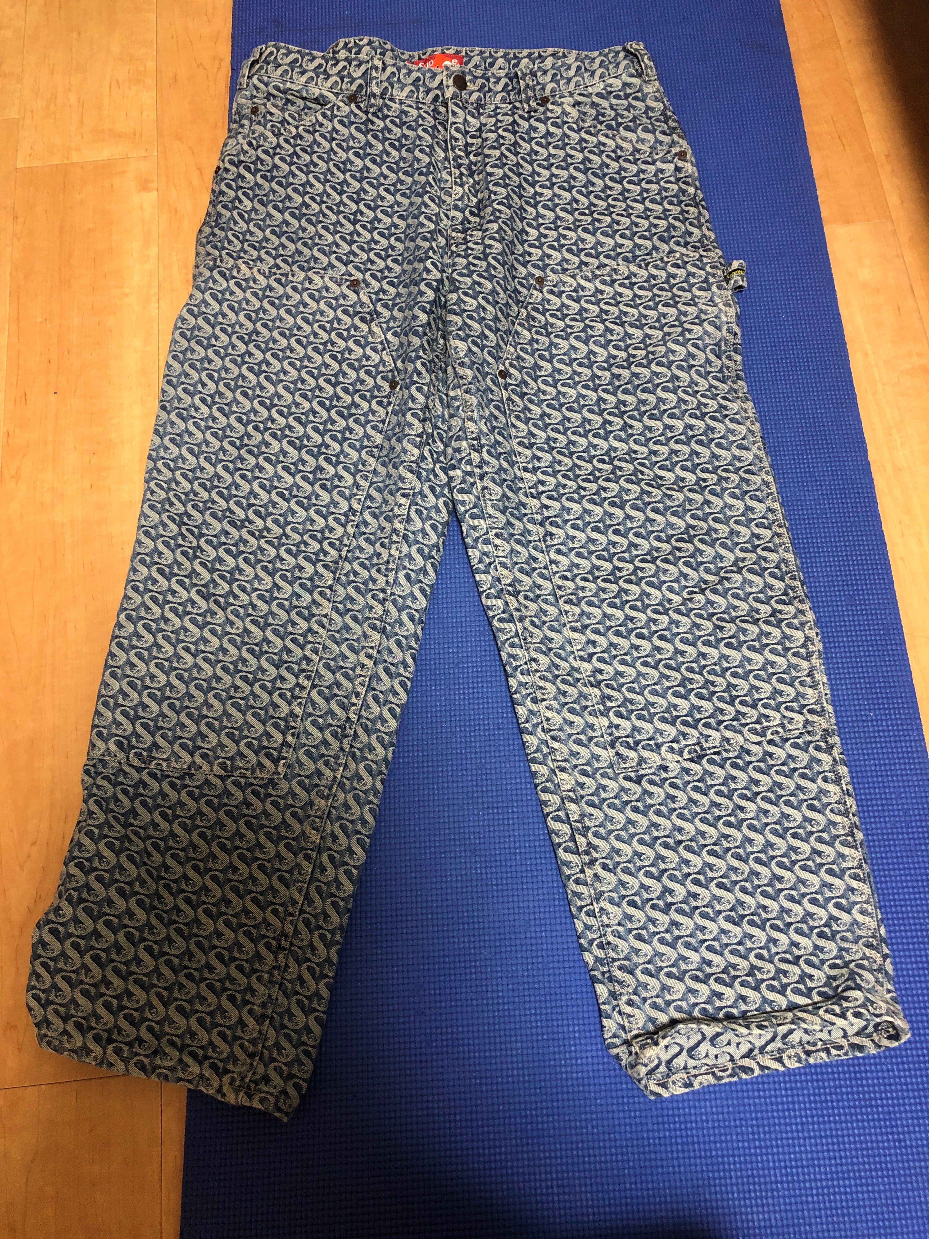 Supreme Monogram Double Knee Denim Painter Pant "Blue"