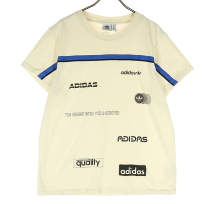 adidas アディダス 半袖 Tシャツ M アイボリー