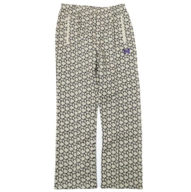 Needles ニードルス 22AW 日本製 TRACK PANT - POLY JQ. STAR トラックパンツ ポリジャガード スター LQ522 M BEIGE ジャージ ストレート イージー ボトムス g28375