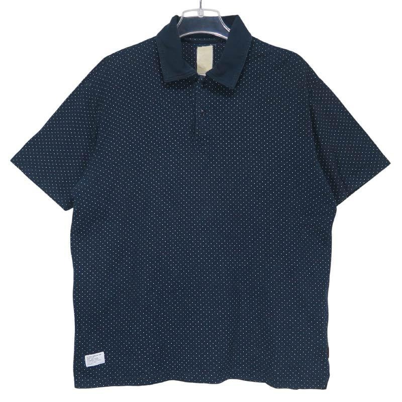 WTAPS ダブルタップス ドットポロシャツ ATDT-CSM02 ショートスリーブ シャツ コットン ネイビー 半袖 サイズL
