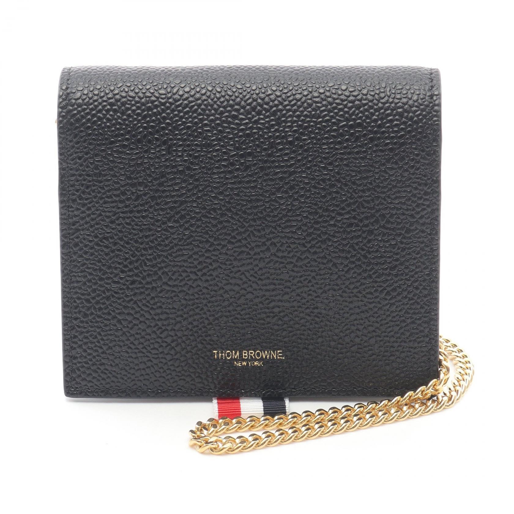トムブラウン THOM BROWNE カードケース アクセサリー レザー レディース ブラック系 FAW103A00198001 【中古】