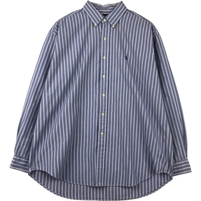 古着 ラルフローレン Ralph Lauren BLAKE マルチストライプ 長袖 ボタンダウンストライプシャツ メンズXL相当/eaa614717
