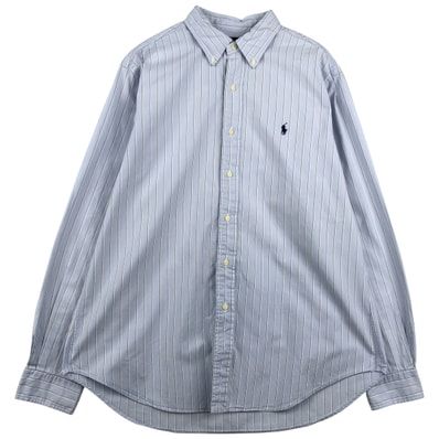 古着 ラルフローレン Ralph Lauren CLASSIC FIT 長袖 ボタンダウンストライプシャツ メンズL相当/eaa610703