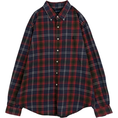 古着 ラルフローレン Ralph Lauren CLASSIC FIT クラシックフィット 長袖 ボタンダウン フランネルチェックシャツ メンズXXL相当/eaa677104