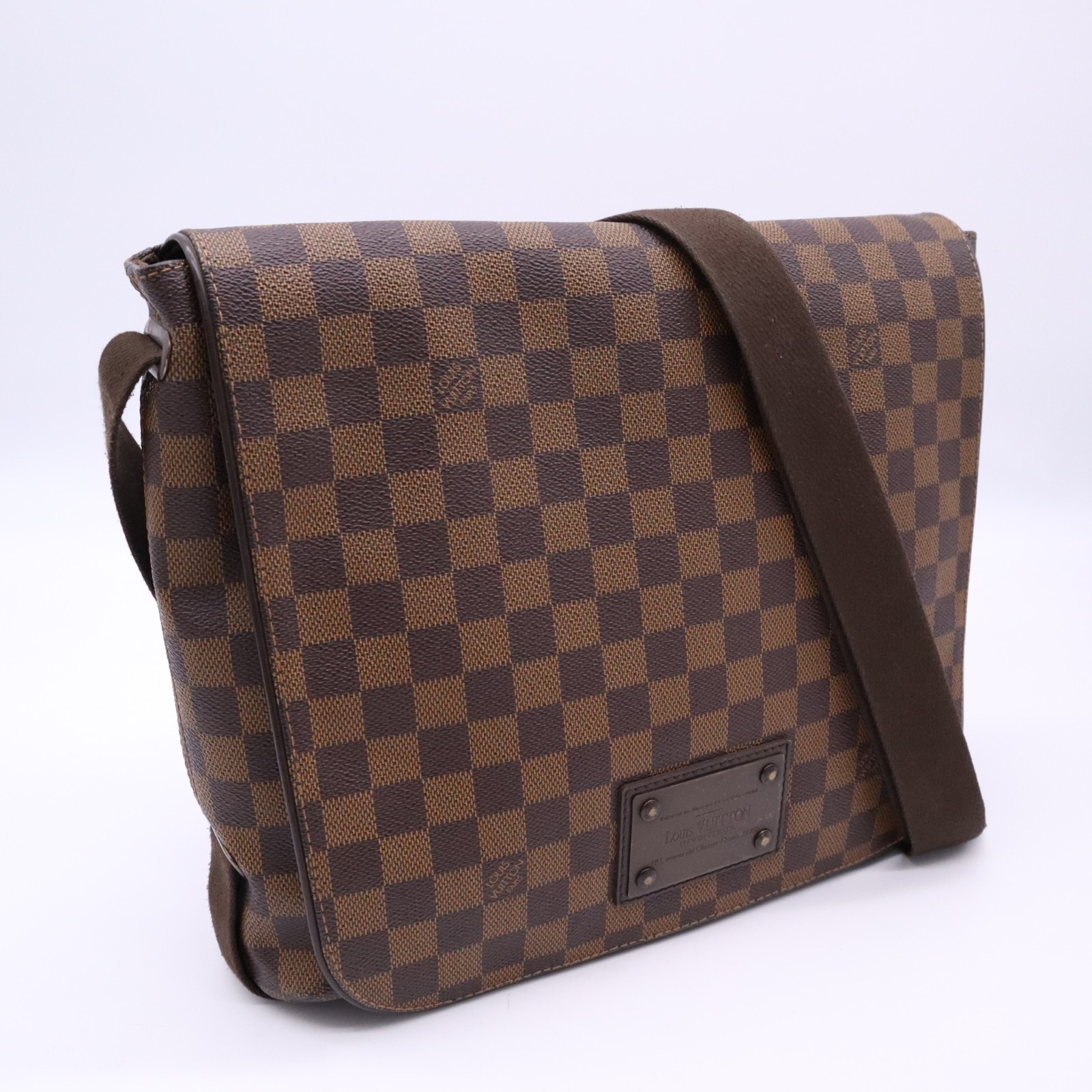 LOUIS VUITTON ルイ・ヴィトン ダミエ ブルックリンMM N51211 ショルダーバッグ ブラウン ベージュ コーティングキャンバス レザー レディース