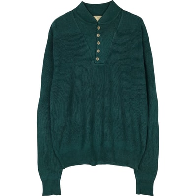 古着 80~90年代 エルエルビーン L.L.Bean リブ編み コットンニットハーフボタンセーター USA製 メンズL相当 ヴィンテージ/eaa654425