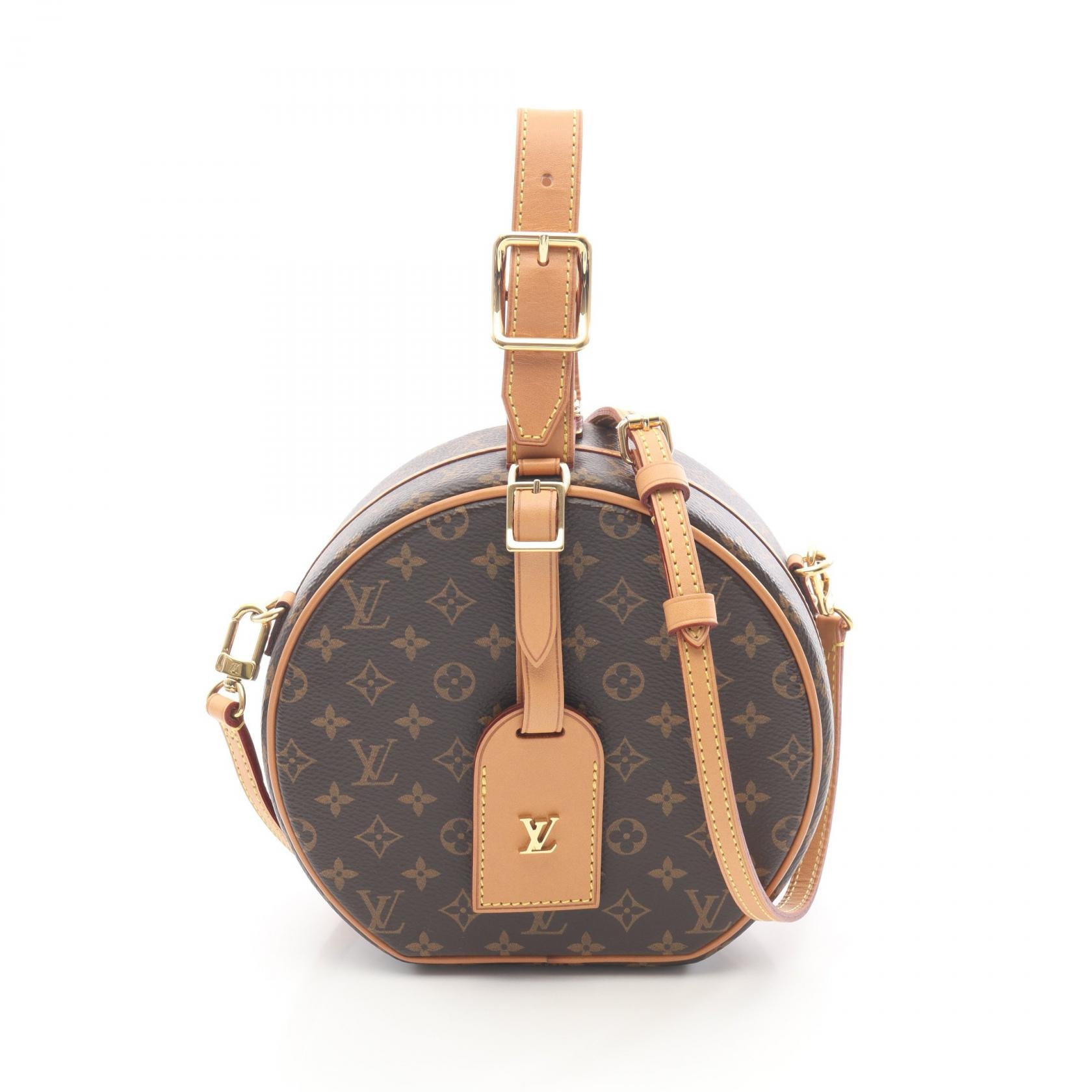 ルイ・ヴィトン LOUIS VUITTON プティット ボワット シャポー ハンドバッグ バッグ PVCコーティングキャンバス レザー モノグラム レディース ブラウン系 M43514 【中古】