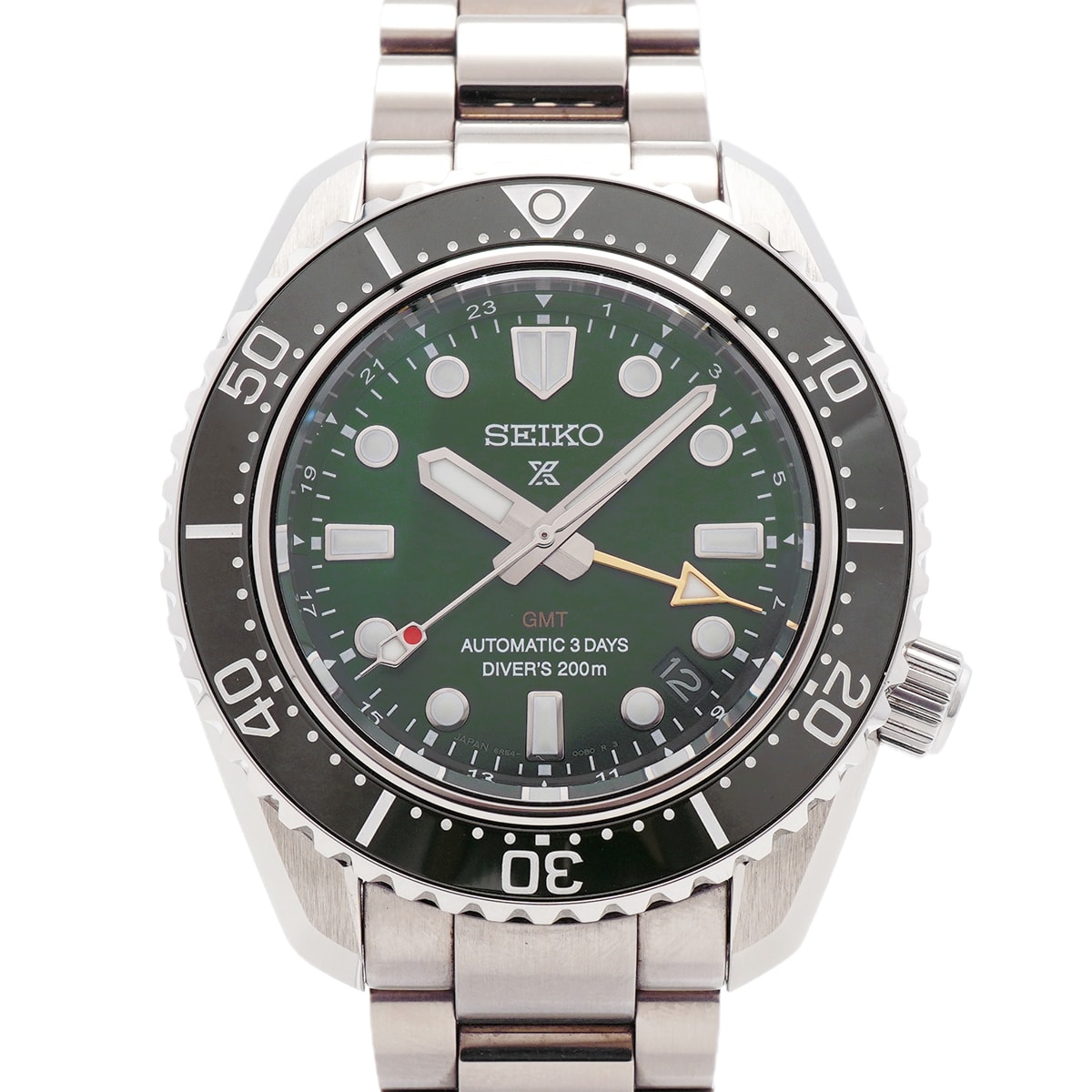 【6wkc0171】セイコー プロスペックス ダイバースキューバ GMT SBEJ009/6R54-00D0 グリーン文字盤【中古】腕時計 メンズ