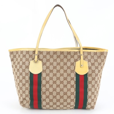 ■美品 グッチ GGキャンバス シェリー ライン ジョリー 211970