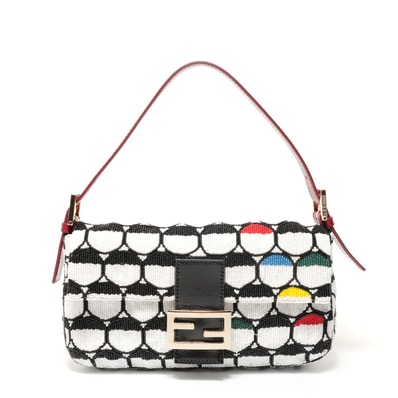 フェンディ FENDI マンマバゲット ビーズ ショルダーバッグ【中古】
