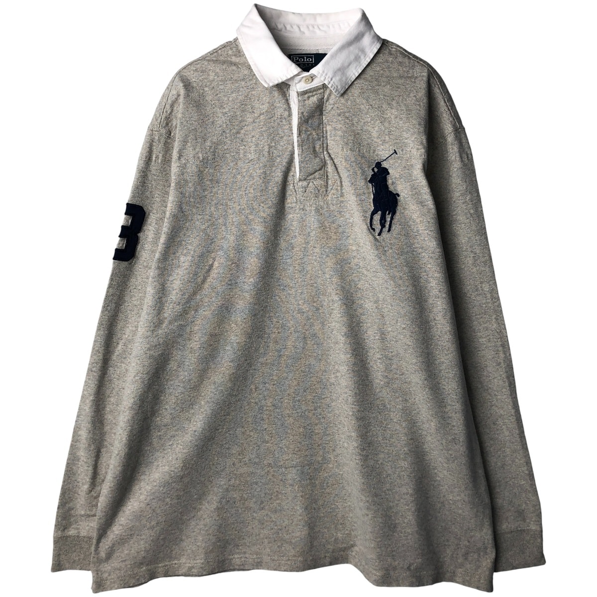 古着 ラルフローレン Ralph Lauren POLO by Ralph Lauren CUSTOM FIT ビッグポニー 長袖 ラガーシャツ メンズXL相当/eaa601393