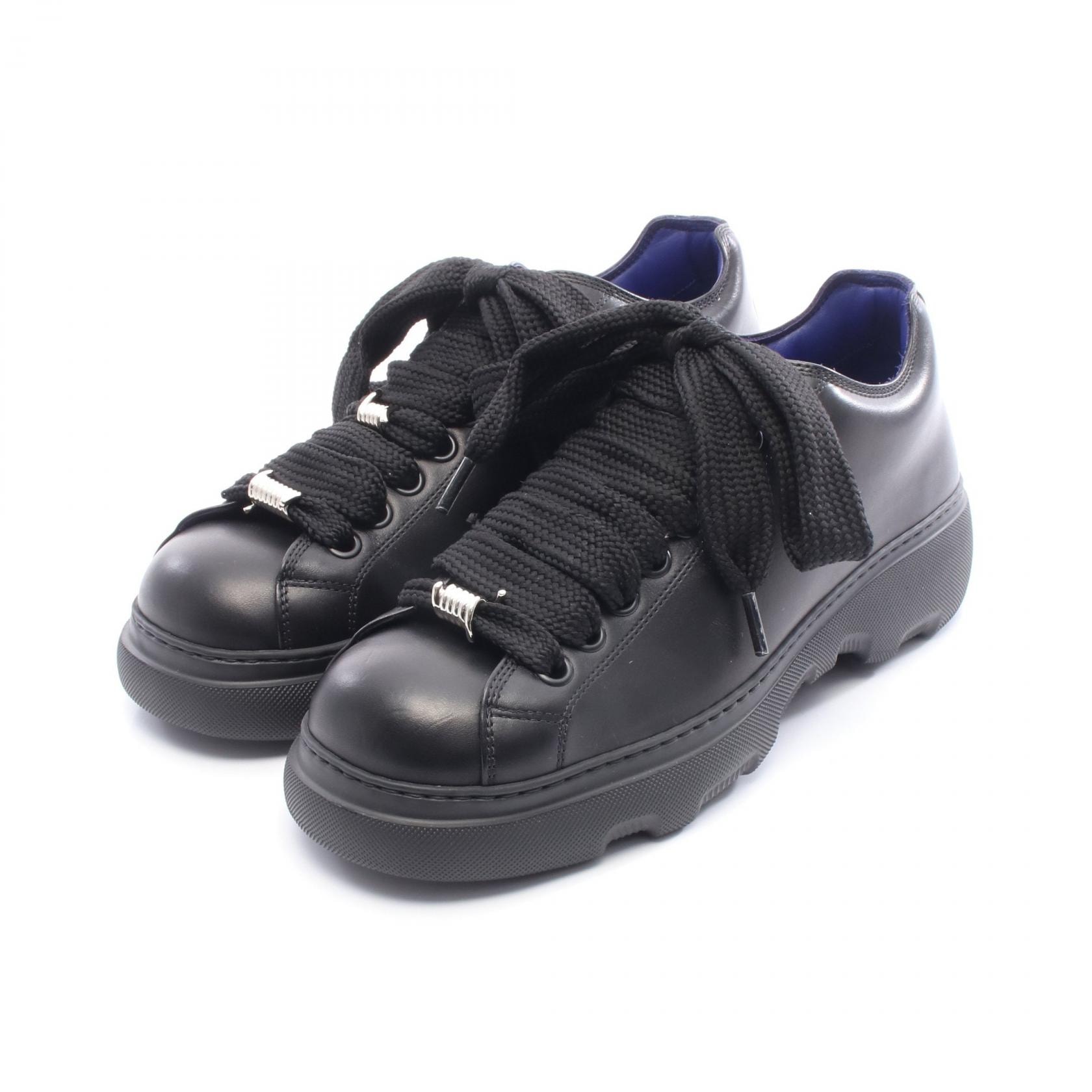 バーバリー BURBERRY RANGER レンジャー スニーカー 靴 レザー メンズ ブラック系 【中古】