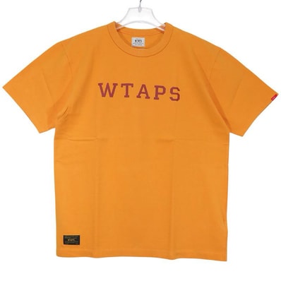 新品 WTAPS ダブルタップス 17SS DESIGN SS:COLLEGE/TEE.COTTON. LOOPWHEEL 171ATDT-CSM04 デザイン ショートスリーブ カレッジ Tシャツ コットン ループウィール イエロー 半袖 サイズM