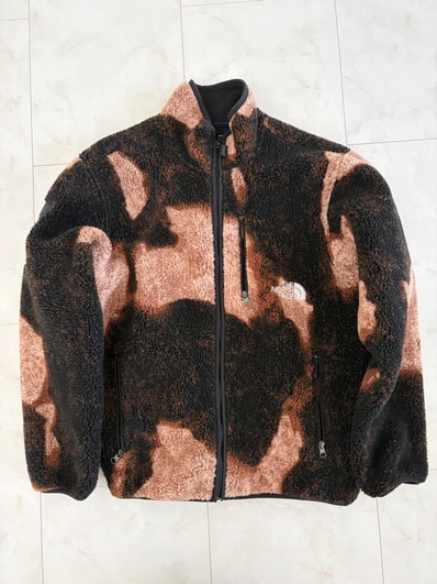 Supreme x The North Face Bleached Denim Print Fleece Jacket "Black"