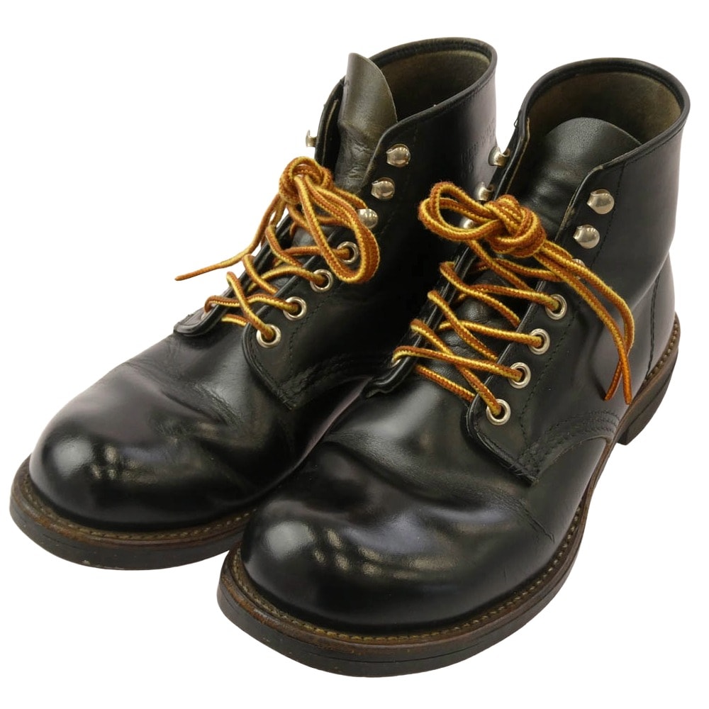 RED WING レッドウィング ブーツ 8153 羽タグ プレーントゥ ブーツ ブラック系 US6.5D【中古】