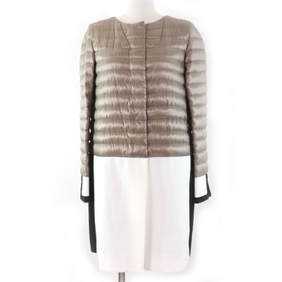 未使用品 ヘルノ
ダウンコート ベージュ レディース 40 PI0918D