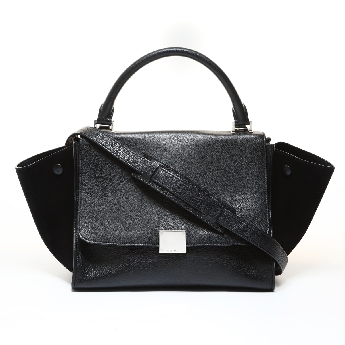 セリーヌ CELINE トラペーズ スウェード レザー 2WAY ハンドバッグ【中古】
