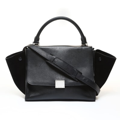 セリーヌ CELINE トラペーズ スウェード レザー 2WAY ハンドバッグ【中古】