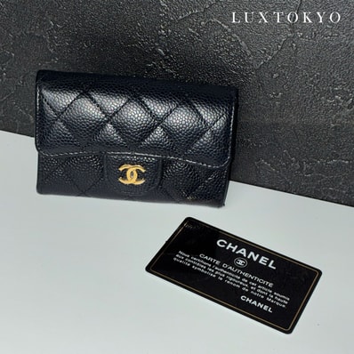 CHANEL シャネル マトラッセ コインケース カードケース 財布 ココマーク キャビアスキン ブラック ゴールド金具 31513960 31番台 ファッション雑貨 小物 ★ギャラ付★ ★良品★