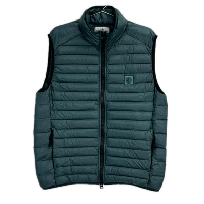 ストーンアイランド 7815G0224 グリーン Loom Woven Chambers R-Nylon Down-TC Gilet L