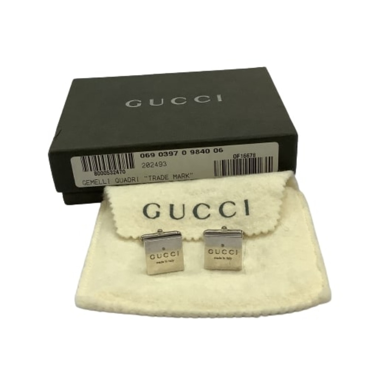 ♪♪GUCCI グッチ メンズ スクエアカフス SILVER925