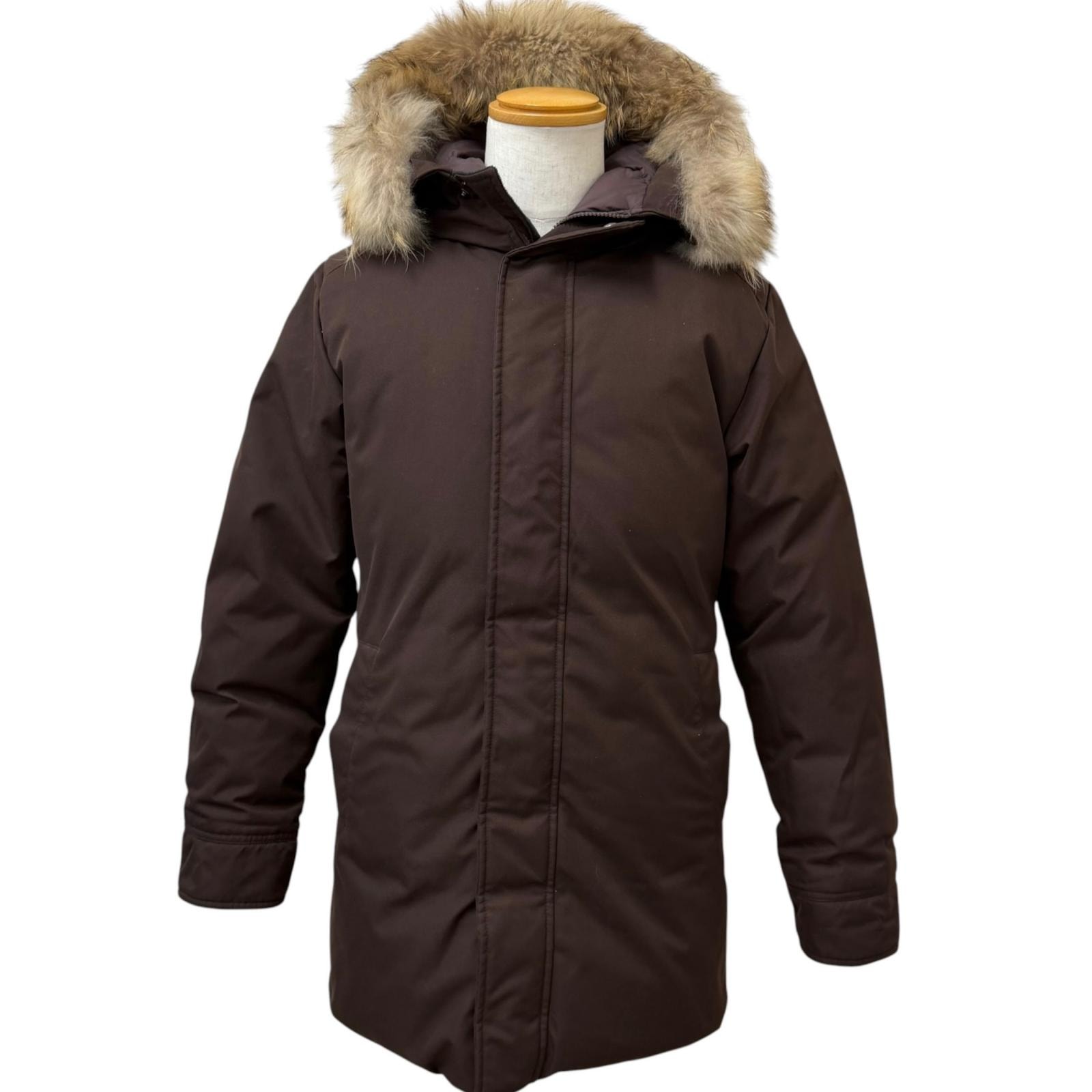 美品 ピレネックス ダウンジャケット ANNECY FUR ブラウン メンズ M