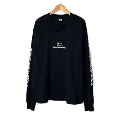 stussy ステューシー Tシャツ 長袖 SIZE XL INTERNATIONAL ブラック メンズ